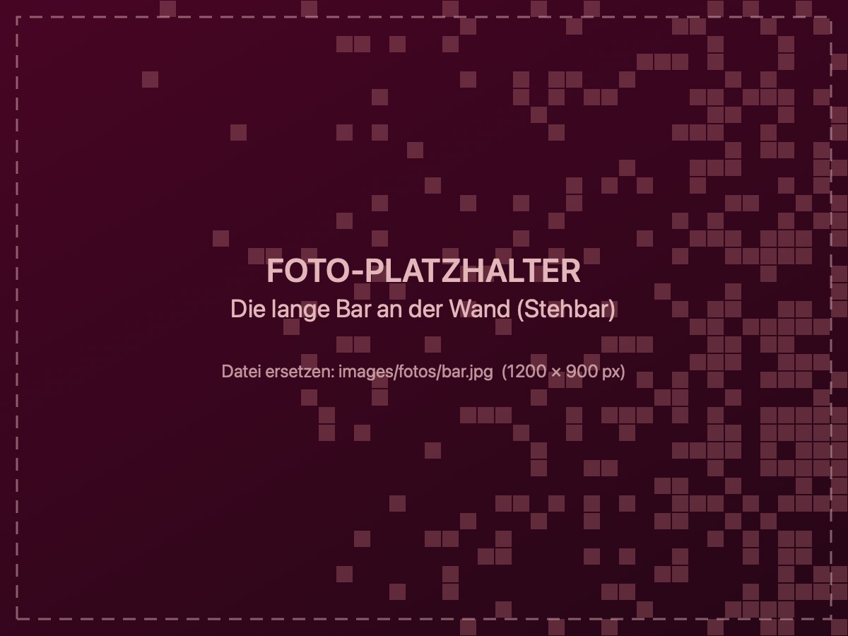 Die lange Bar an der Wand